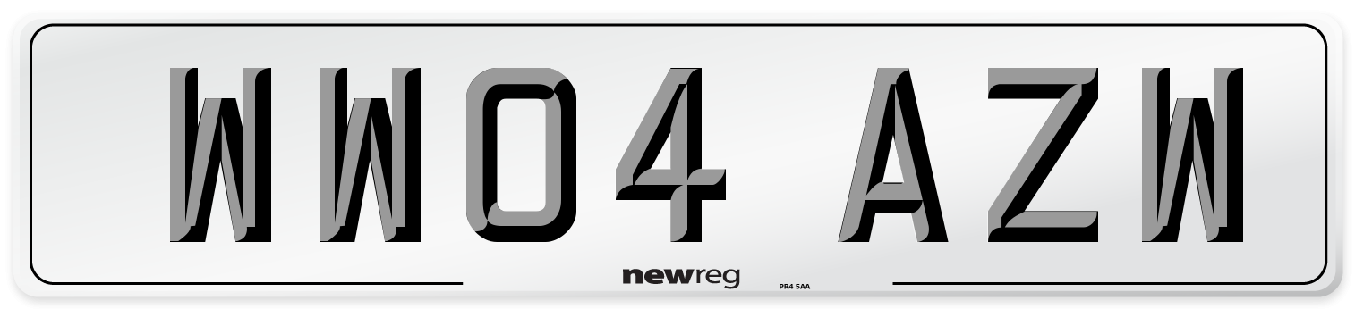 WW04 AZW Number Plate from New Reg